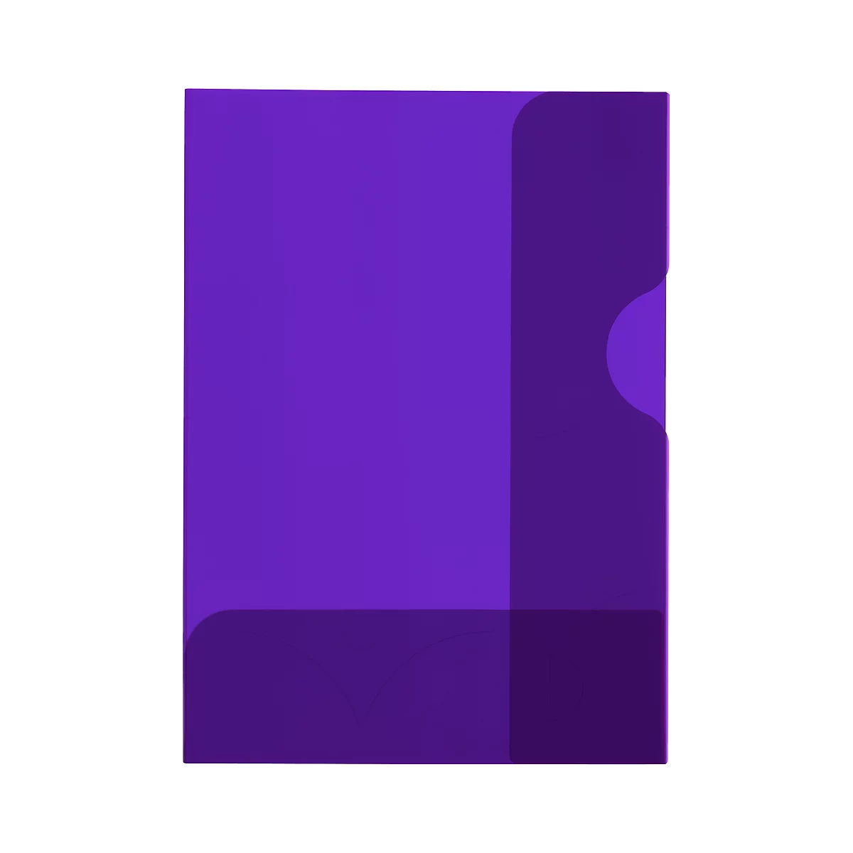 Eine violette Karteikarte mit abgerundeten Ecken und einem dunkleren violetten Bereich.