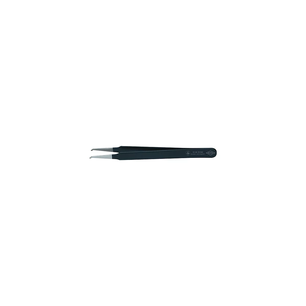 Precisie pincet L.120mm 45deg.thread.stainless, antimagnetis