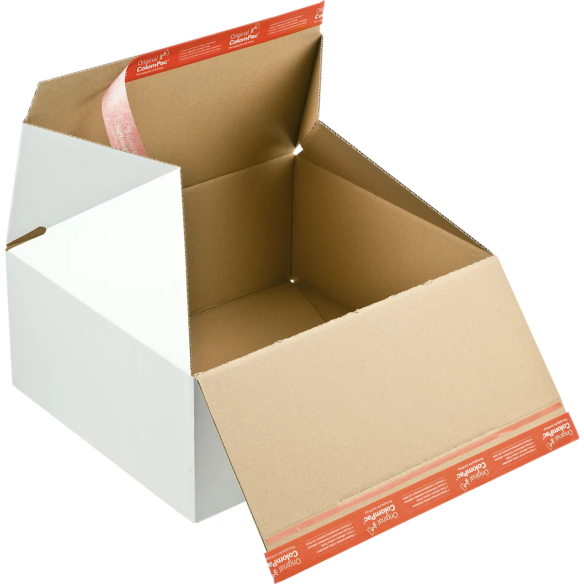 Premium-Blitzbodenkarton ColomPac CP 155.255, B 310 x T 190 x H 133 mm, Z-Faltung, Selbstklebeverschluss, weiss, 20 Stück