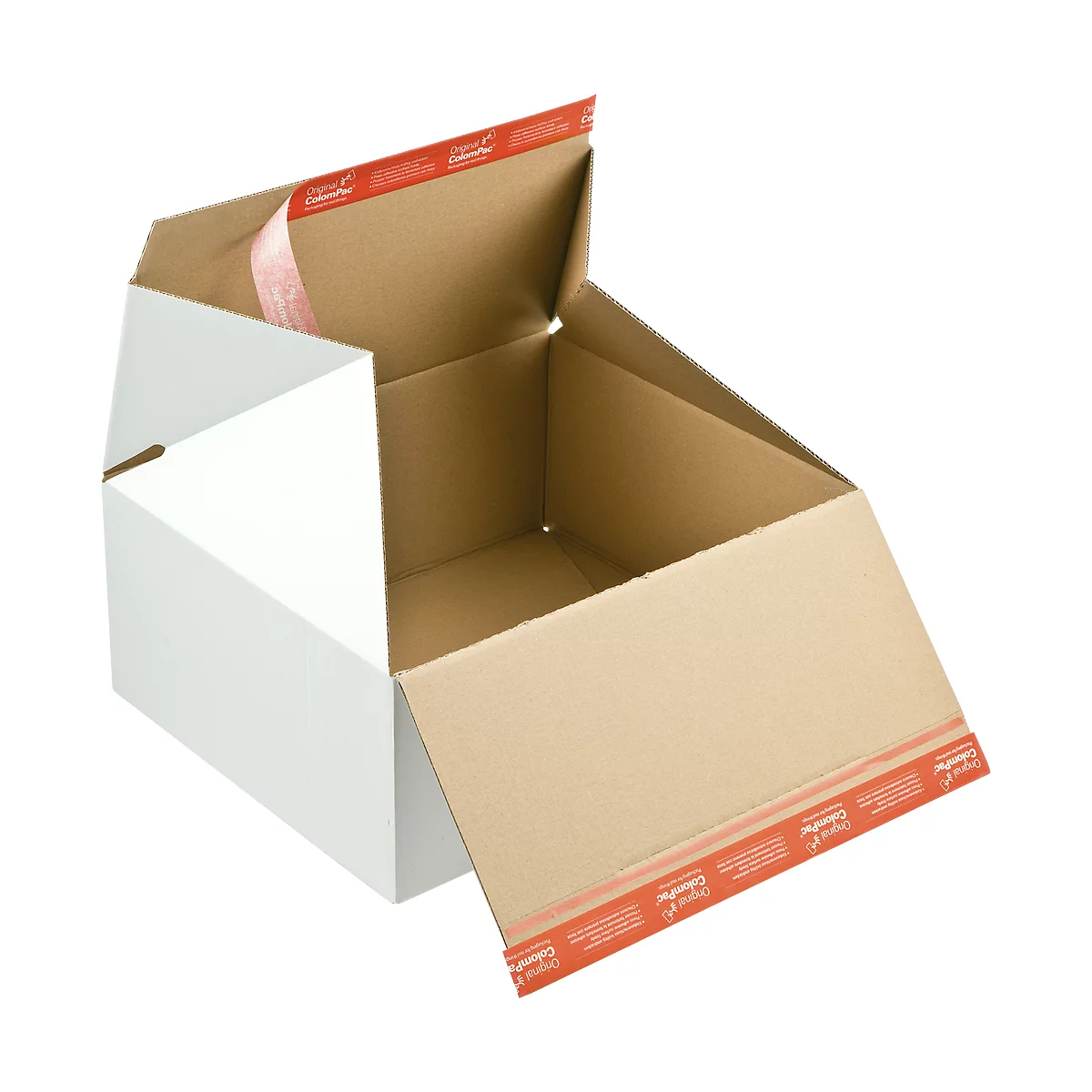 Premium-Blitzbodenkarton ColomPak CP 155.155, B 189 x T 154 x H 131 mm, Z-Faltung, Selbstklebeverschluss, weiss, 10 Stück