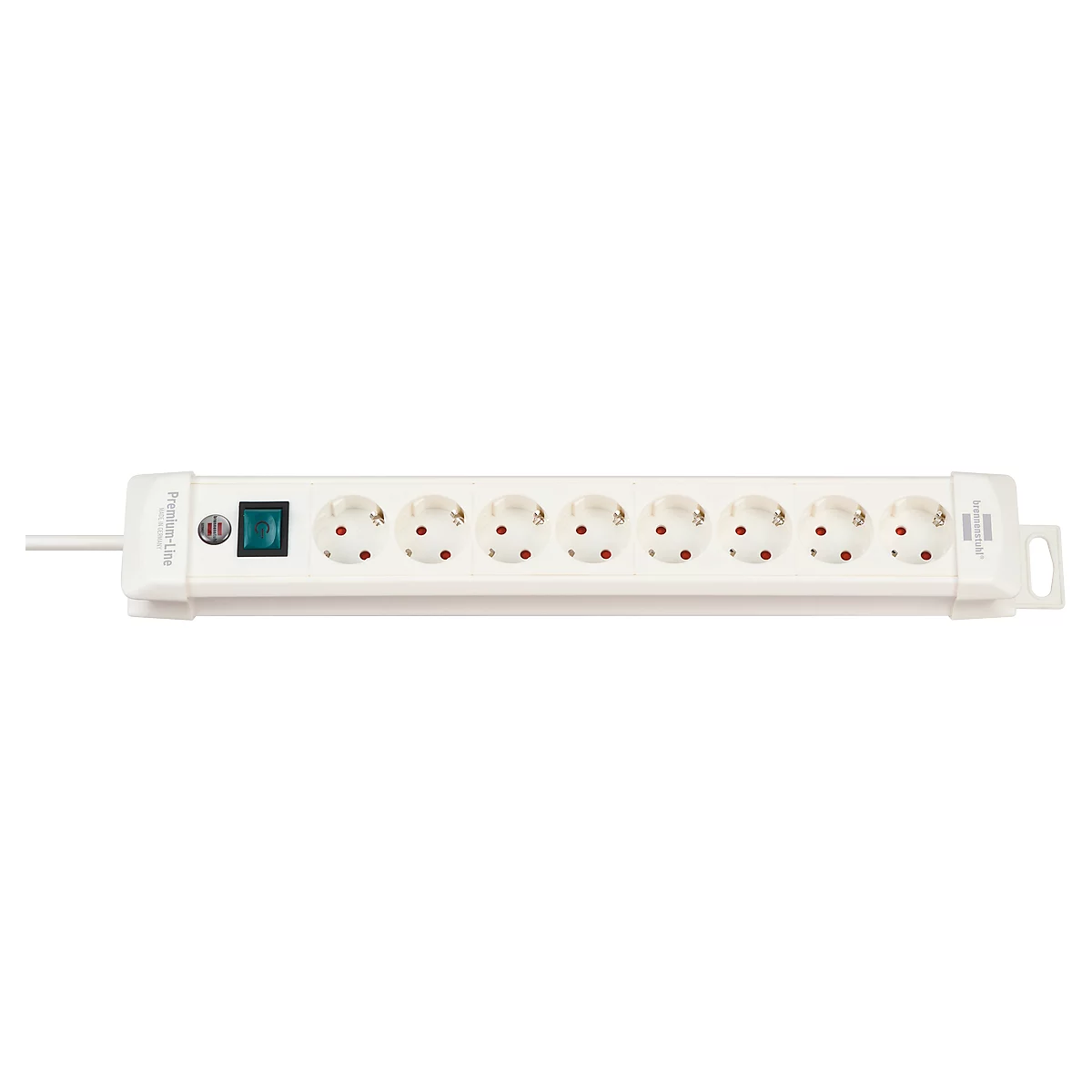 Premium-Line stekkerdozen, 8-voudig, wit