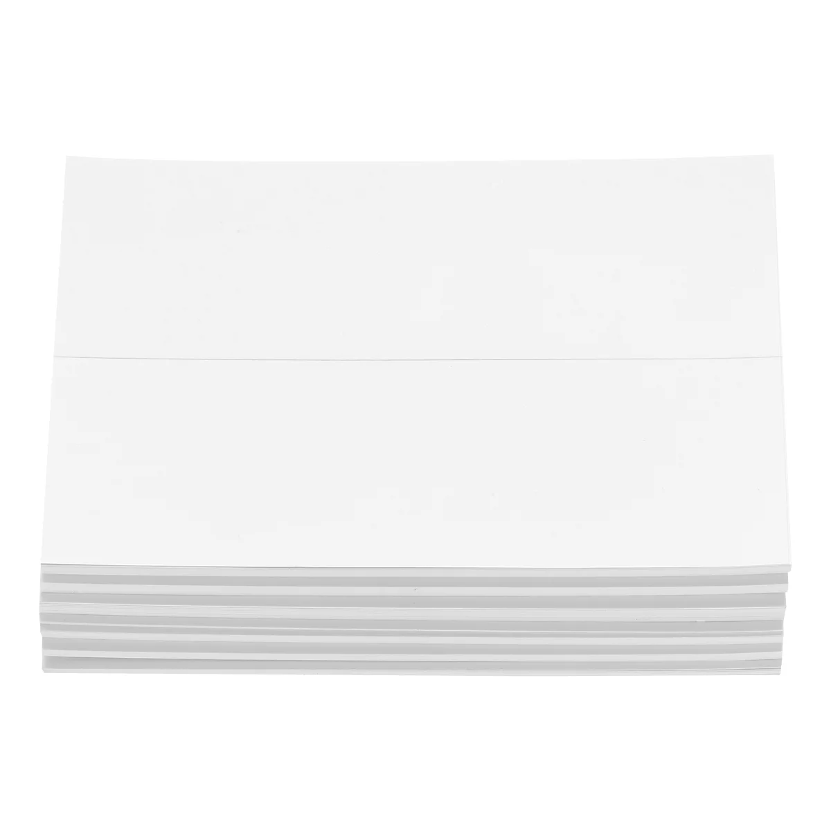 Stack of white, folded envelopes, with gray edges.