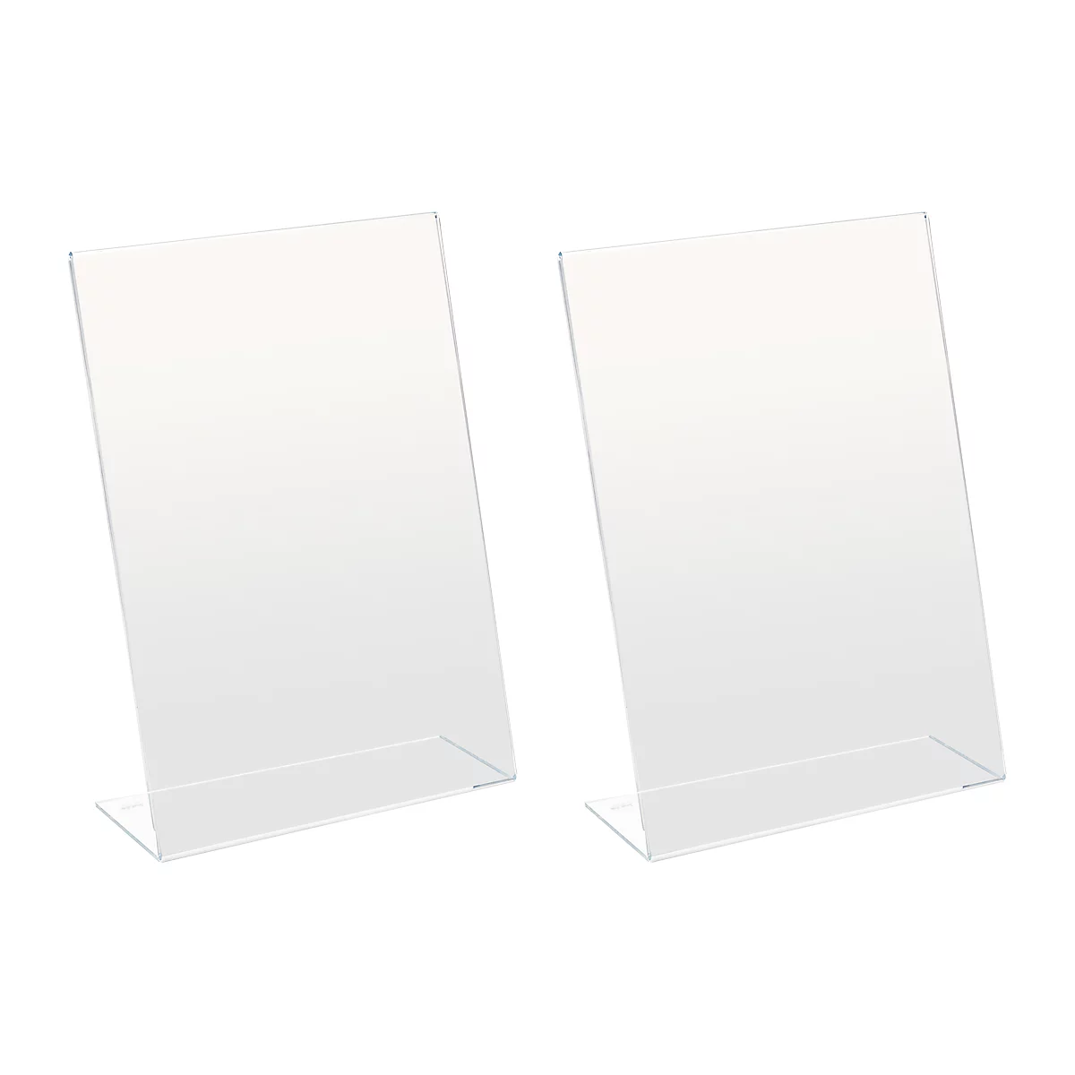 Présentoir de table incliné - acrylique - l. 210 x H 300 mm - pour format A4 portrait - set de 2 p.