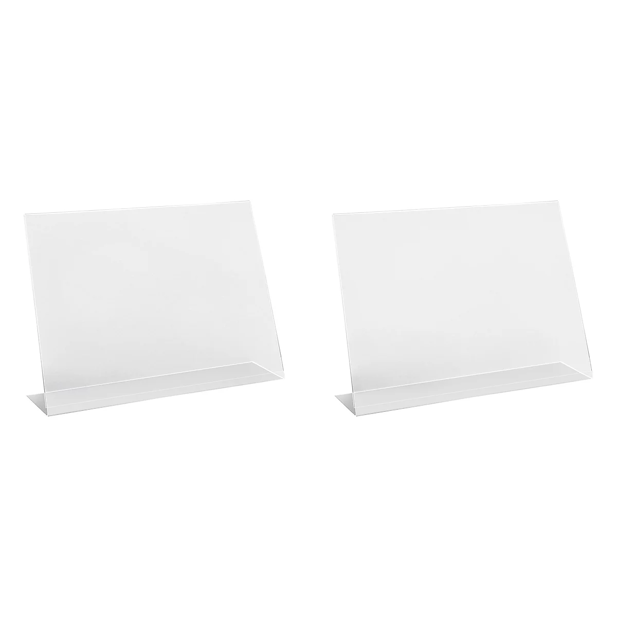 Présentoir de table incliné - acrylique - l. 420 x H 300 mm - pour format A3 paysage - set de 2 p.
