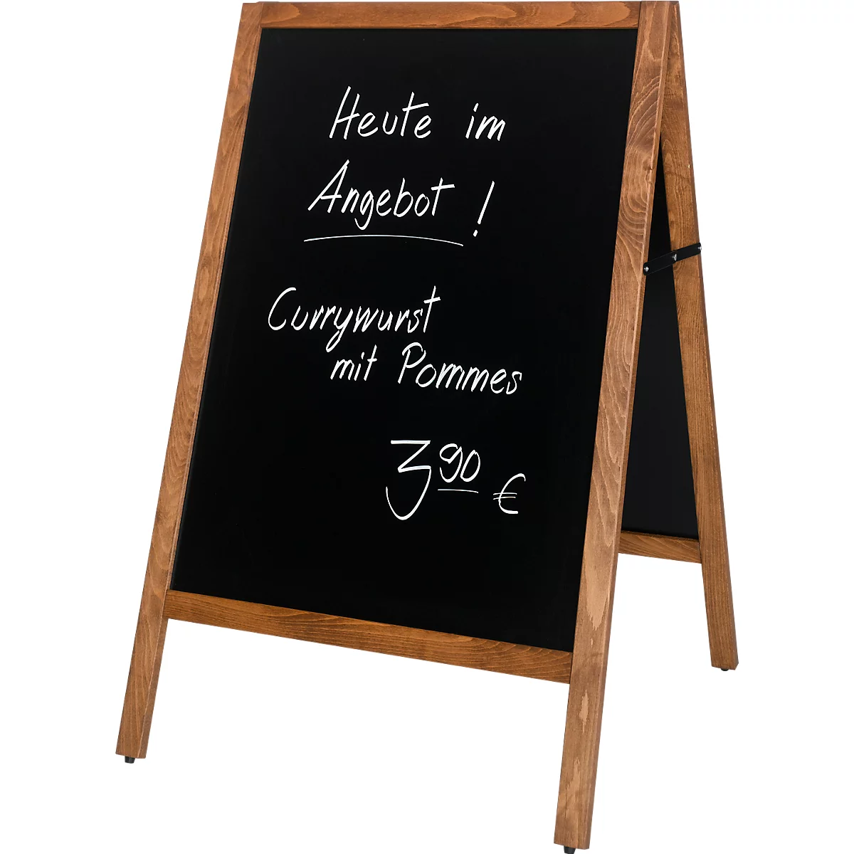 Présentoirs de mise à jour pour stoppeurs de clients MULTI, pour l'intérieur et l'extérieur, format A1 portrait, 2 faces, feuille magnétique, tableau noir, bois de hêtre, L 704 x P 750 x H 1150 mm