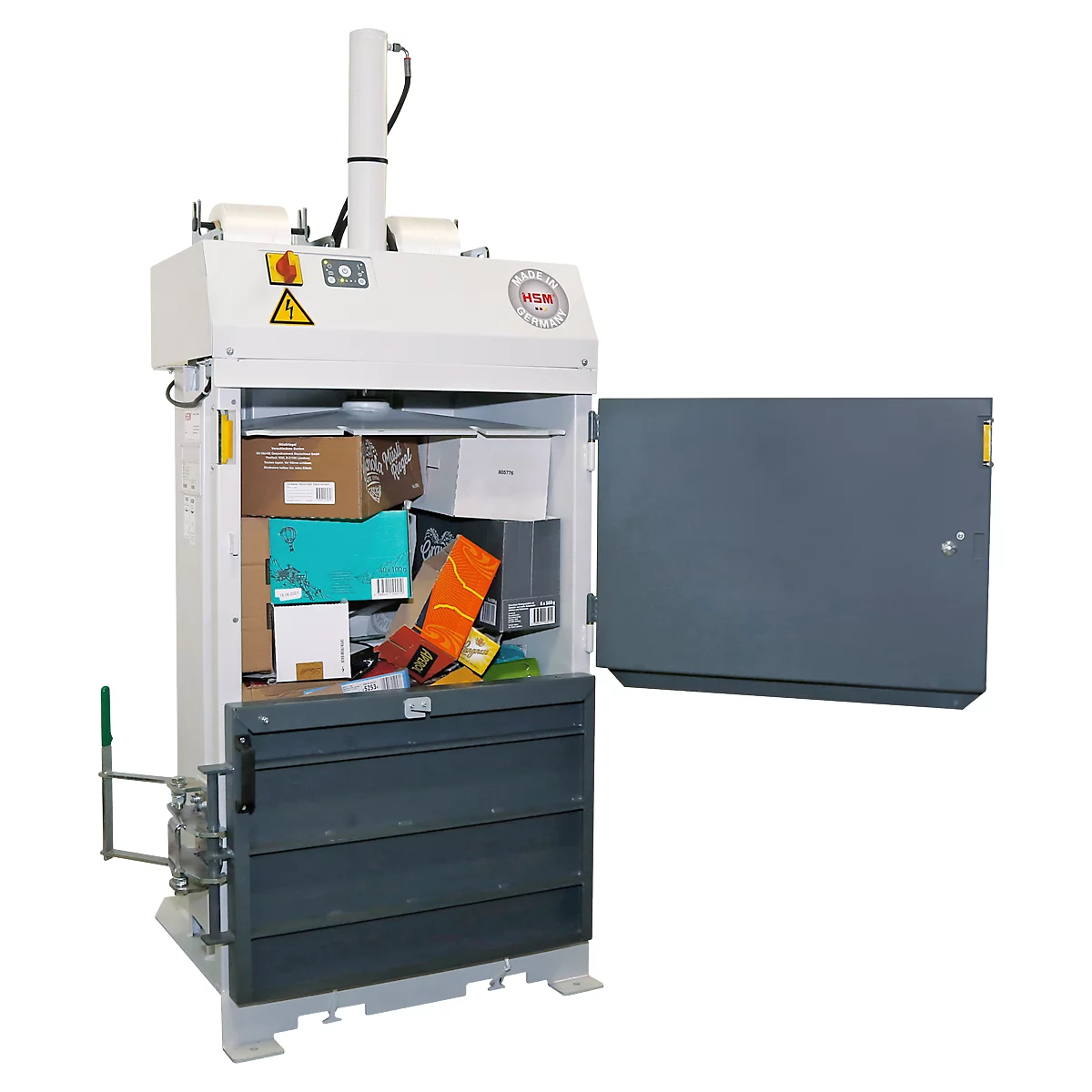 Presse à balles HSM V-Press 503 eco, 2 cerclages verticaux, convient au chariot de déchargement de balles, force de compression 30 kN, fermeture à genouillère