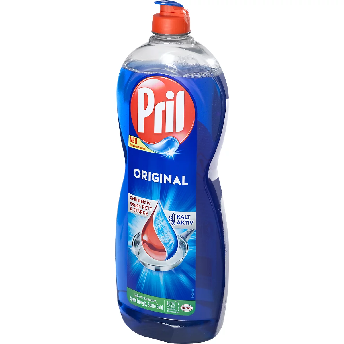 Pril Original handafwasmiddel, hoog vetoplossend vermogen, blauw, fles met 675 ml