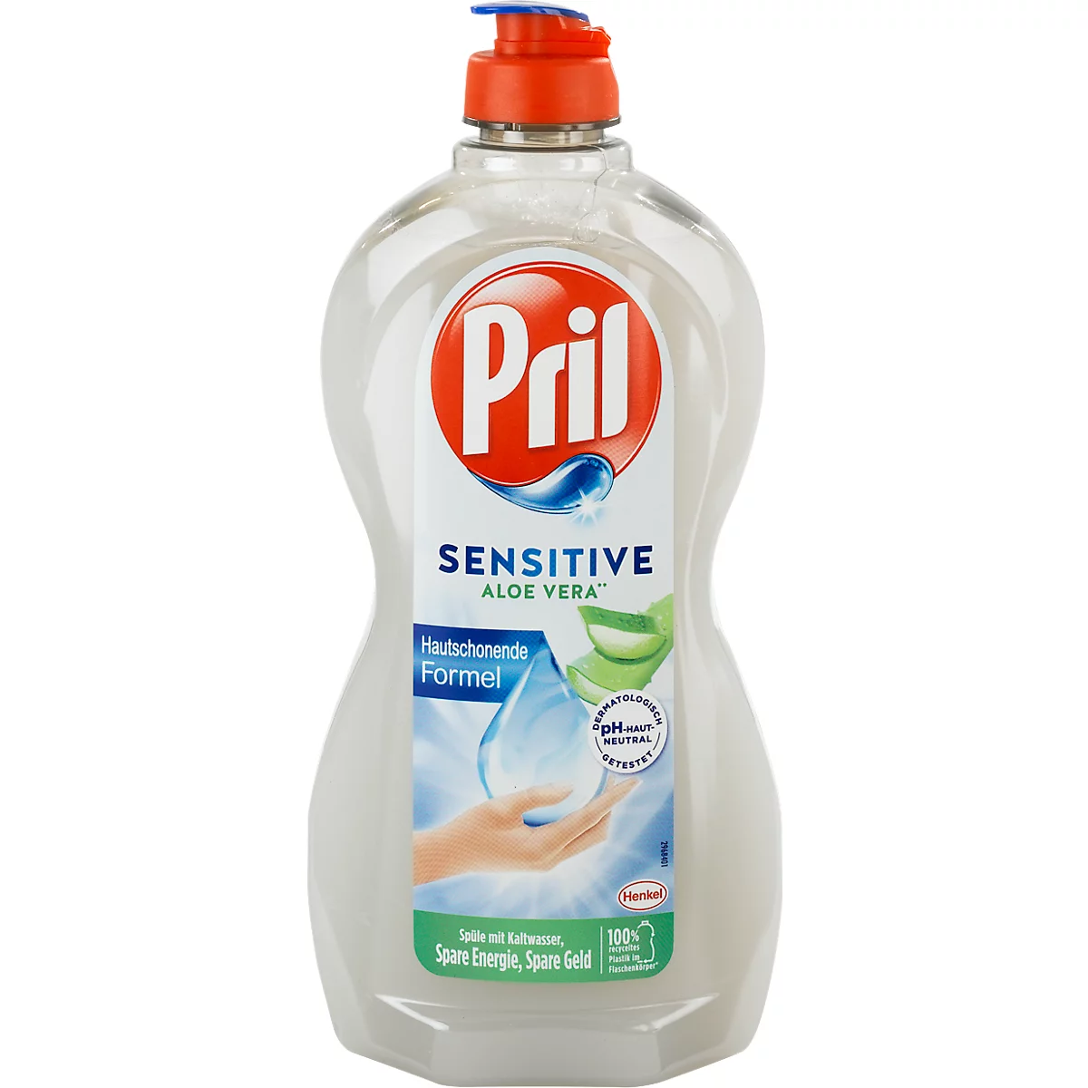 Pril Sensitive Aloe Vera líquido lavavajillas a mano, alto poder disolvente de la grasa, especialmente respetuoso con la piel, 450 ml en botella reciclable