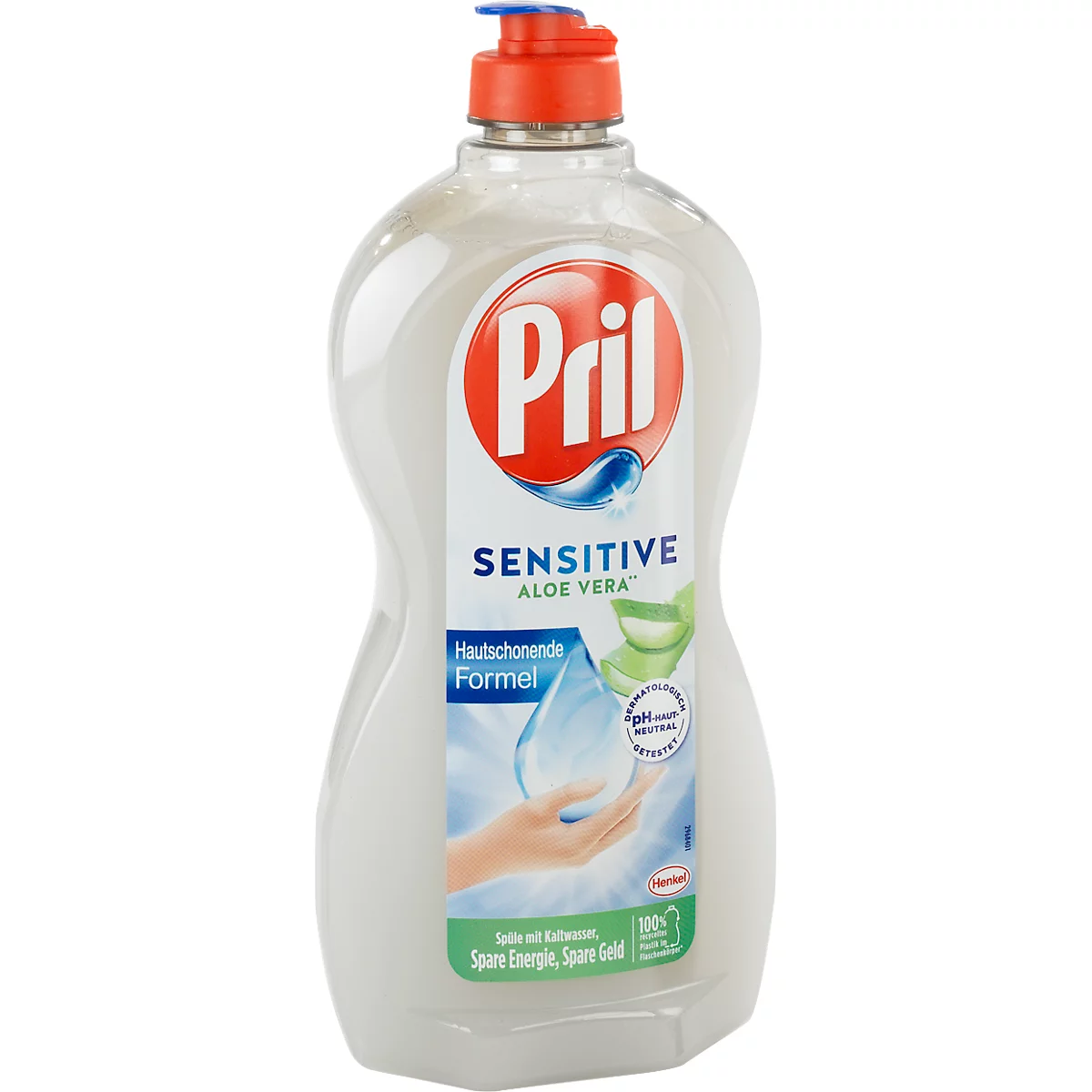 Pril Sensitive Aloe Vera líquido lavavajillas a mano, alto poder disolvente de la grasa, especialmente respetuoso con la piel, 450 ml en botella reciclable