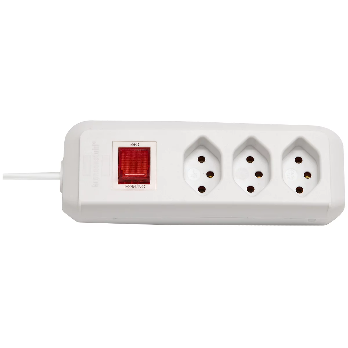 Prise multiple brennenstuhl® cleverLINE, 3x, jusqu'à 2300 W, avec interrupteur éclairé, IP20, longueur du câble 1,5 m, plastique, blanc