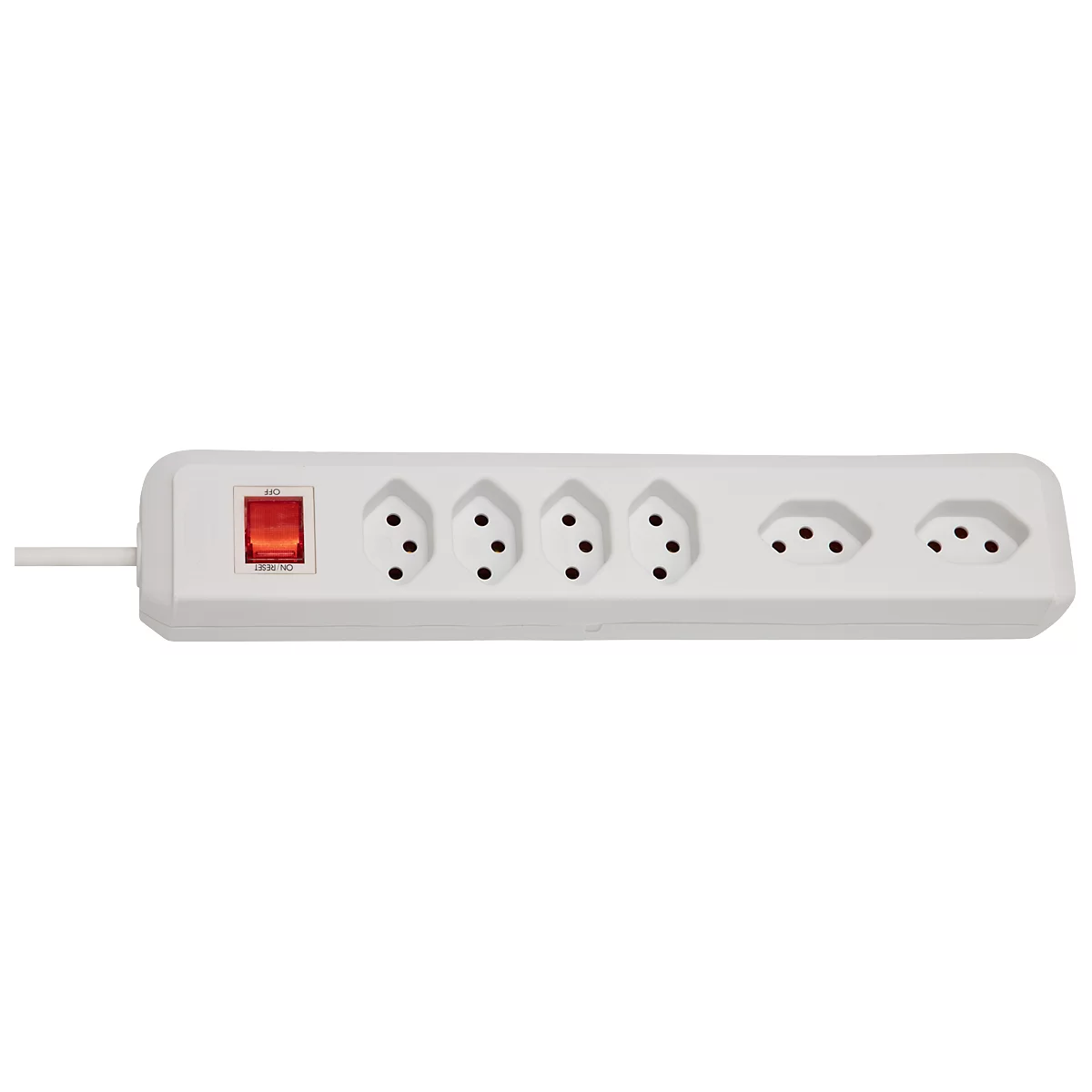 Prise multiple brennenstuhl® cleverLINE, 4+2 fois, jusqu'à 2300 W, avec interrupteur éclairé, IP20, longueur du câble 2 m, plastique, blanc
