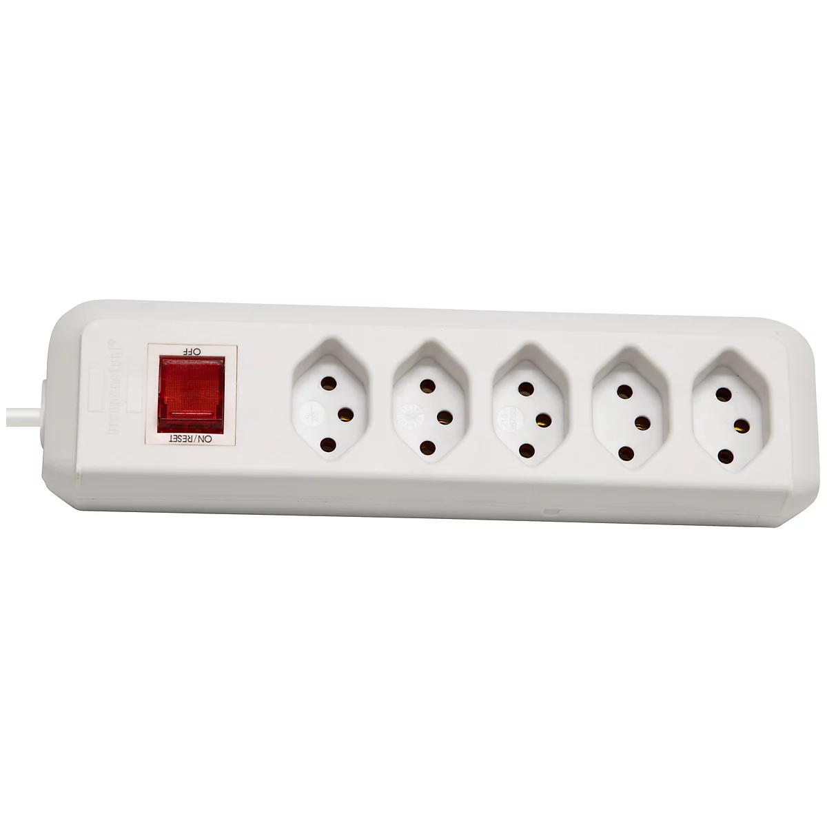 Prise multiple brennenstuhl® cleverLINE, 5x, jusqu'à 2300 W, avec interrupteur éclairé, IP20, longueur du câble 1,5 m, plastique, blanc
