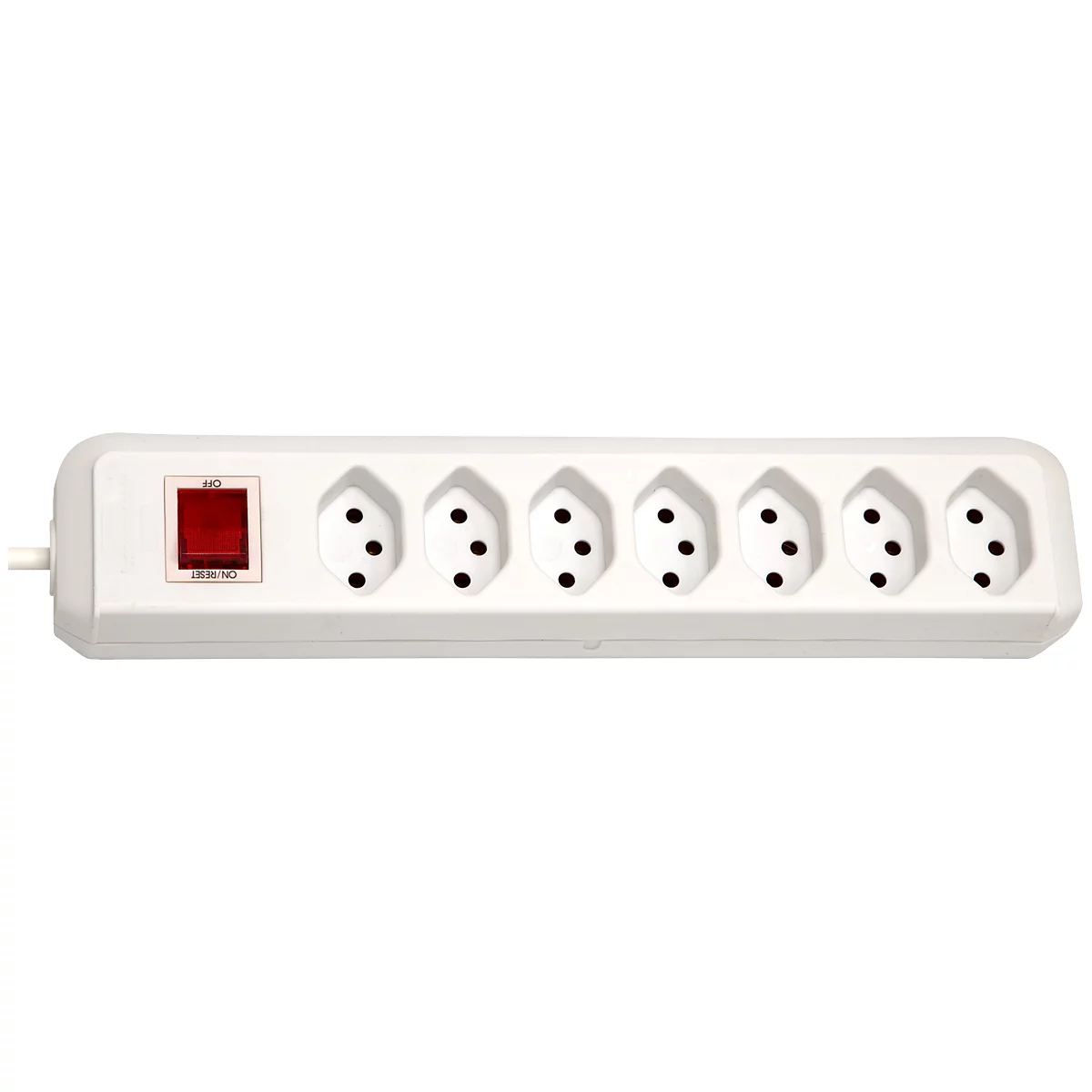 Prise multiple brennenstuhl® cleverLINE, 7x, jusqu'à 2300 W, avec interrupteur éclairé, IP20, longueur du câble 2 m, plastique, blanc