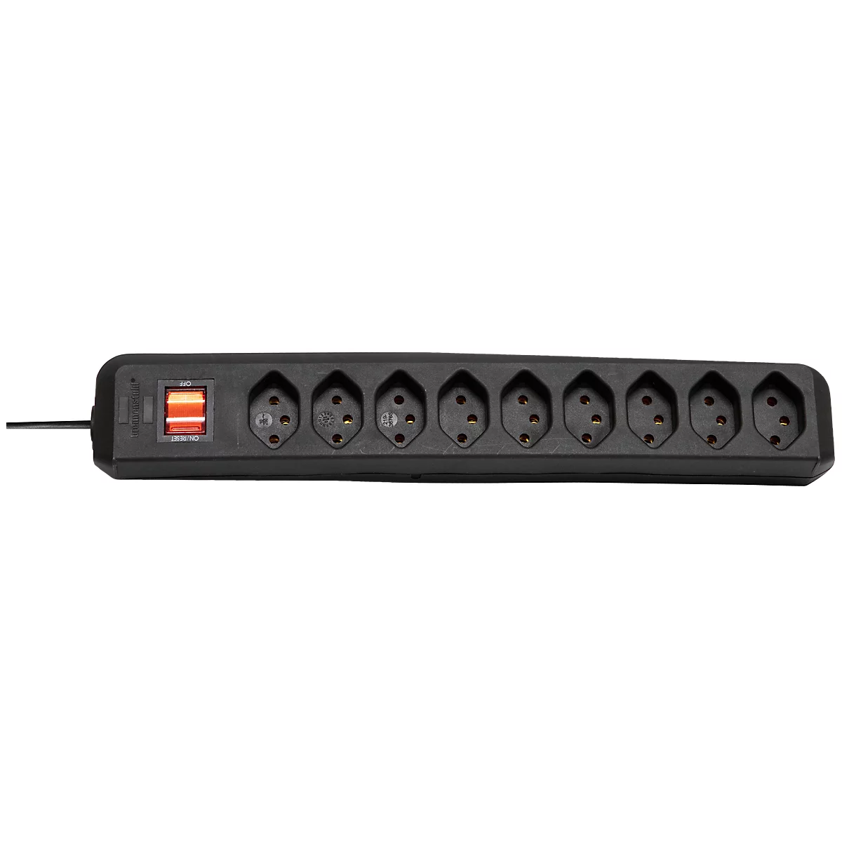 Prise multiple brennenstuhl® cleverLINE, 9x, jusqu'à 2300 W, avec interrupteur éclairé, IP20, longueur du câble 2 m, plastique, noir