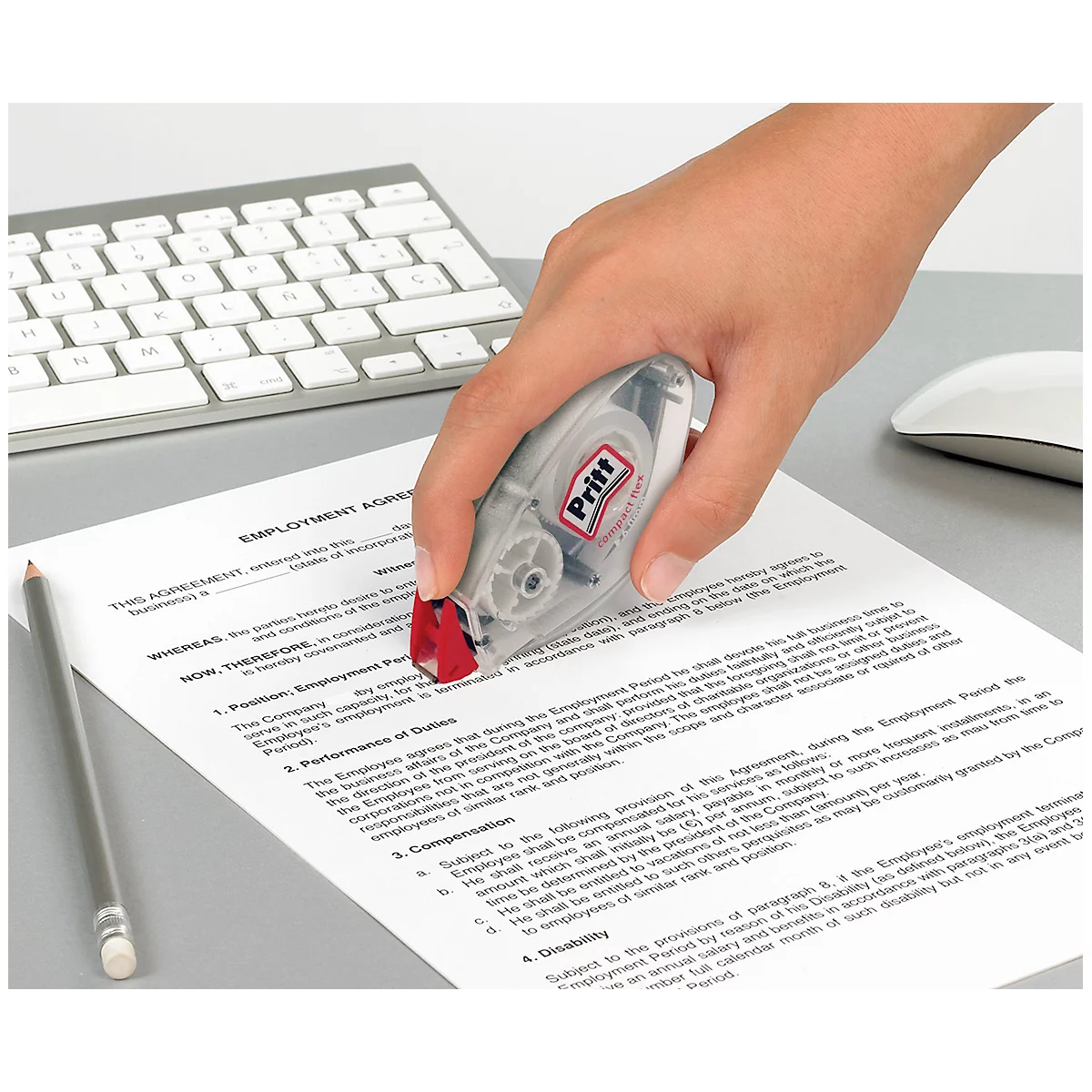 Pritt Compact Flex correctieroller, duw- &amp; trekfunctie, bandlengte 10 m &amp; bandbreedte 4,2 mm, economy set met 5 stuks.