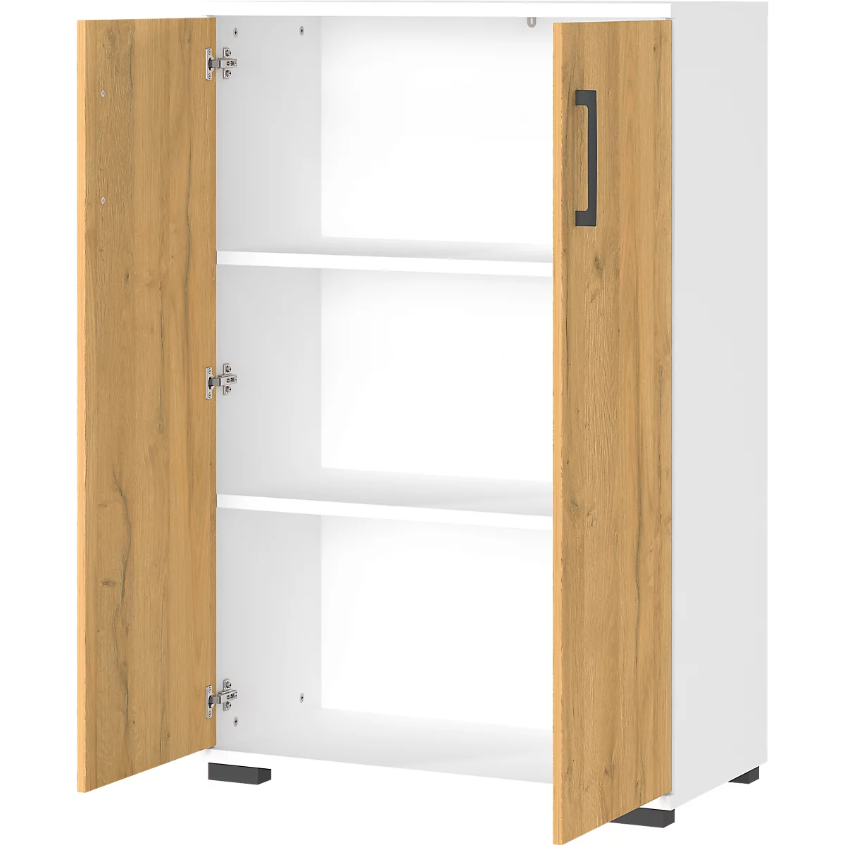 Profi 2.0 archiefkast, 2 legborden, 3 OH, B 800 x D 400 x H 1230 mm, Eiken kleinzoon/wit