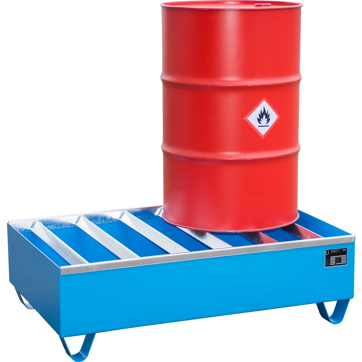 Profiellekbak type PW vlg. StawaR, voor 2 vaten, 224 l, 59 kg, blauw
