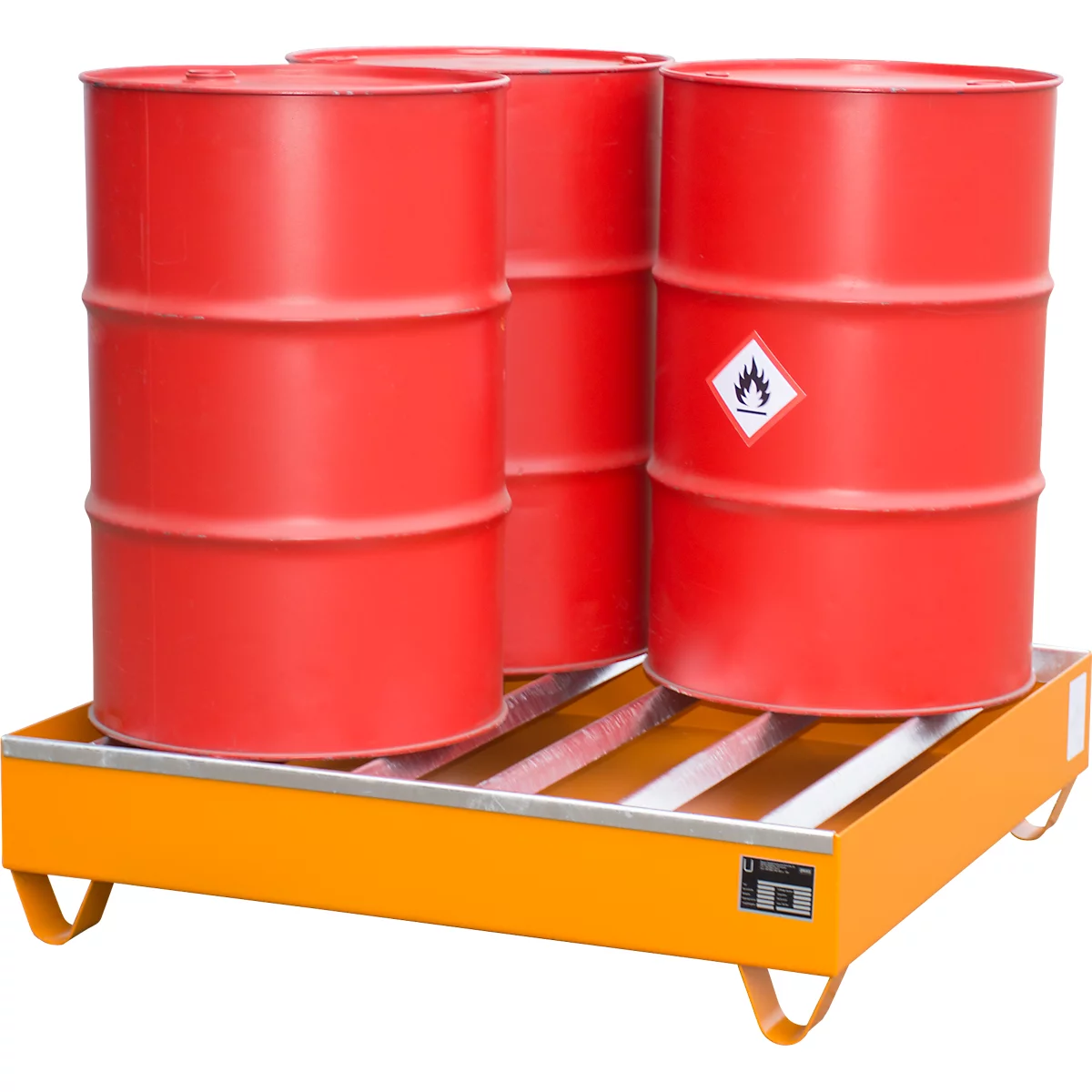 Profiellekbak type PW vlg. StawaR, voor 4 vaten, 230 l, 72 kg, oranje