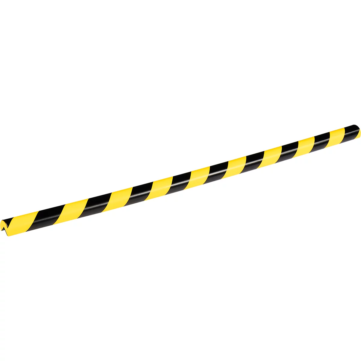 Protection de pare-chocs jaune et noir sur une étagère jaune. Gros plan détaillé.