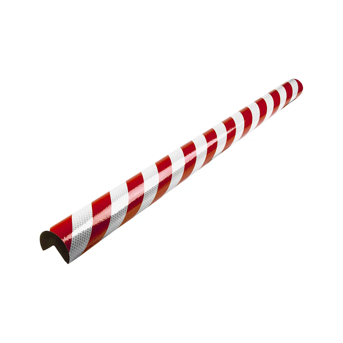 Profilé de protection d'angle type A+, unité de 1 m, rouge/blanc réfléchissant