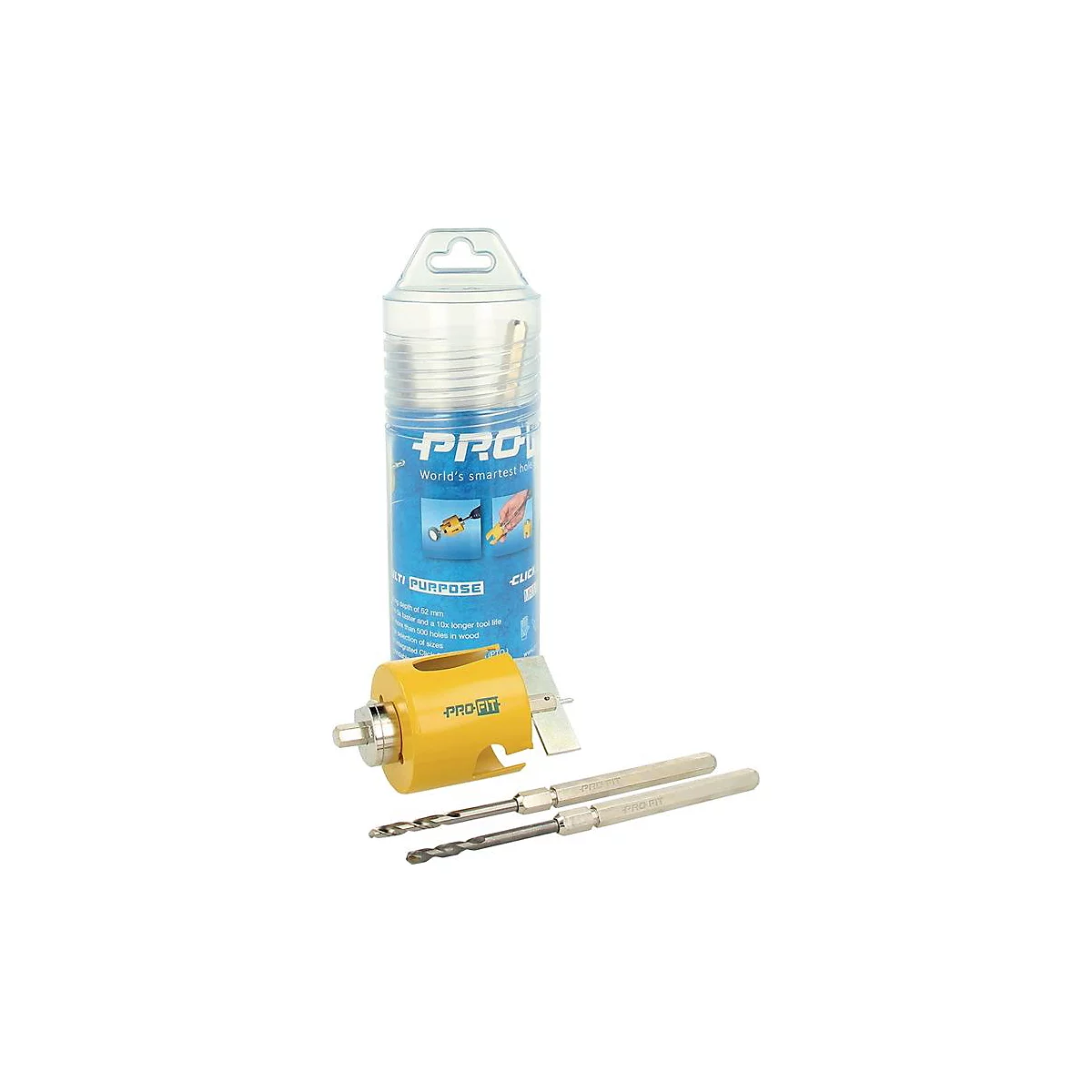 PROFIT Multi Purpose gatenzaagset, hardmetaal opgelegd, 4-delig, Ø 68 mm, zaagdiepte 52 mm, voor houtmaterialen en meer