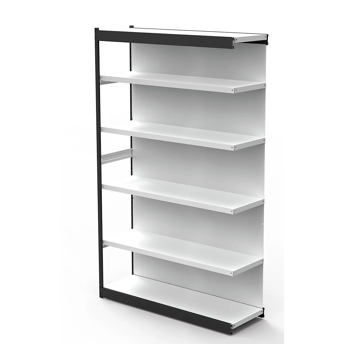 PROGRESS 2000 stalen bureaustelling, met achterwand, B 1000 x D 400 x H 2250 mm, frame zwart