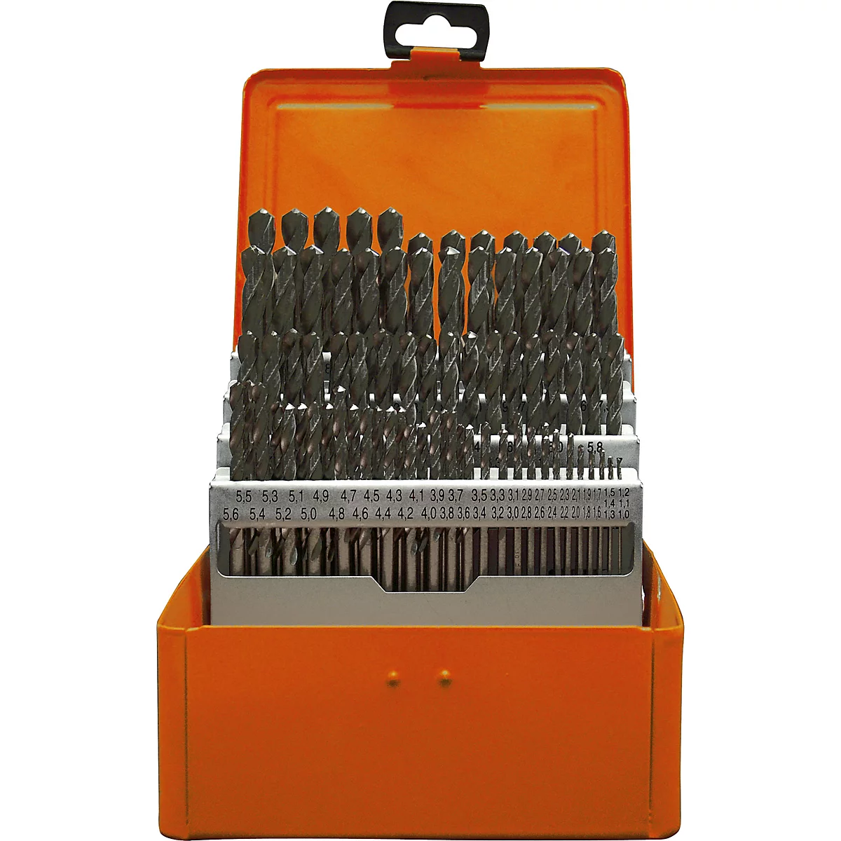 Coffret de forets orange, classés par taille.