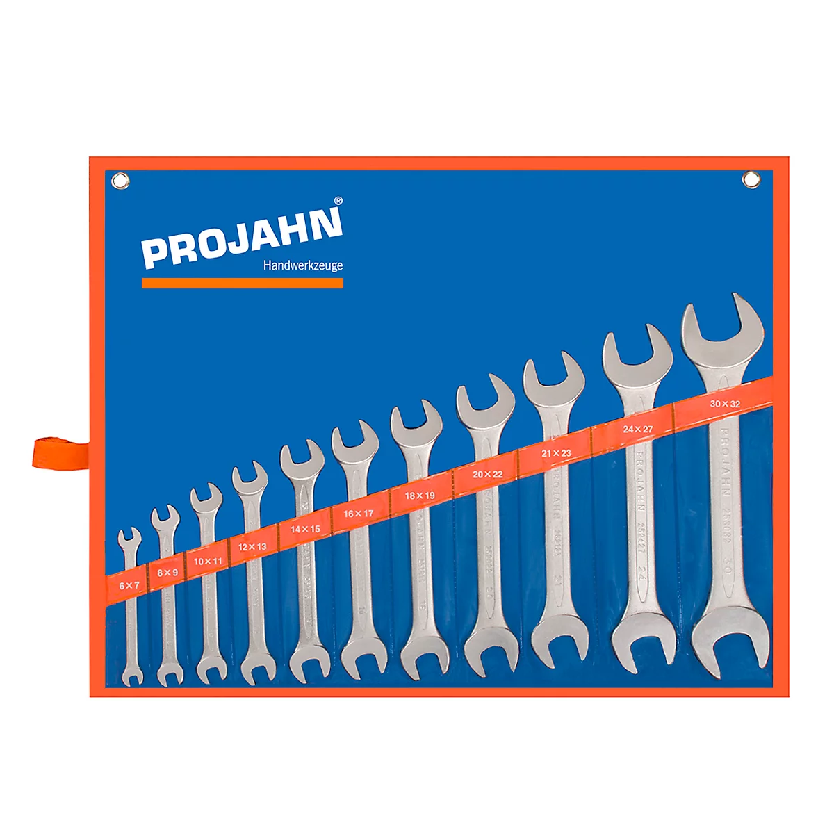 Projahn Doppelmaulschlüsselset, 11-teilig, SW 6-32 mm, CV-Stahl, Sechskant