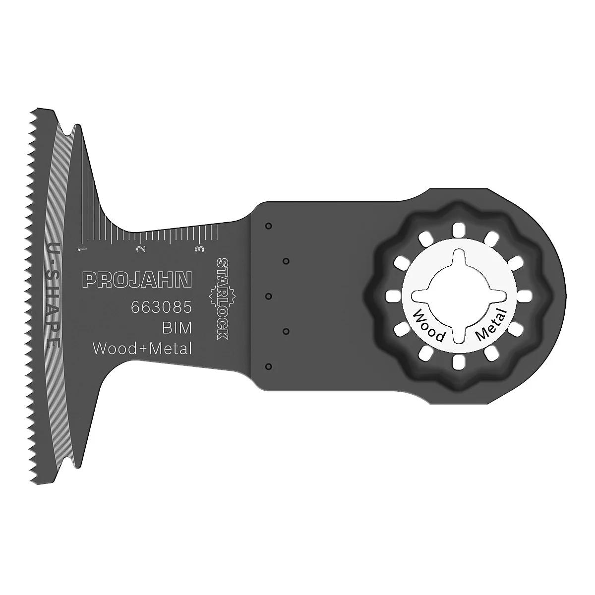 Zaagblad voor hout en metaal. Grijs. Met opschrift: Projahn, Wood + Metal.