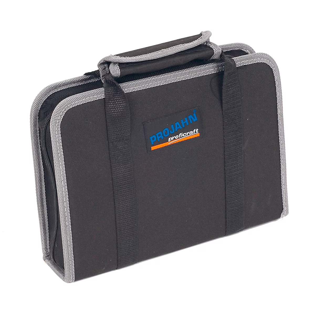 Black tool bag with gray border and handle. "PRO JAHN proficraft" is written on the front.