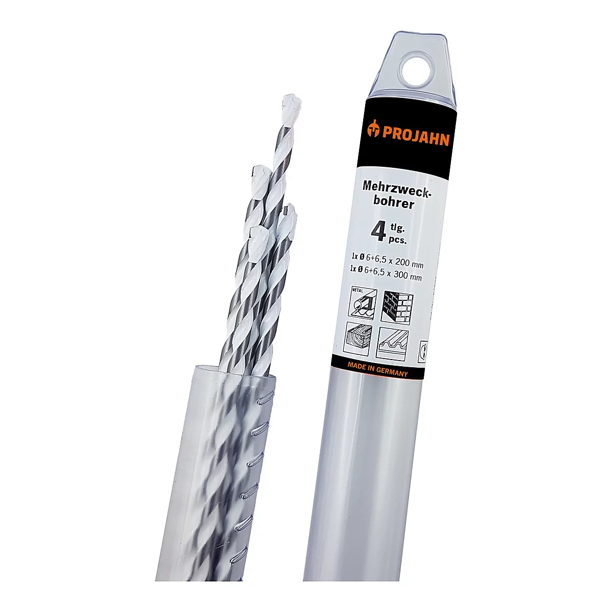 Multifunctionele boor met verpakking, voorzien van productinformatie.