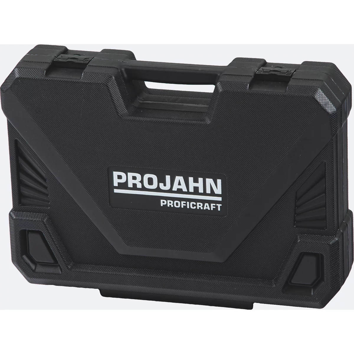 Schwarzer Werkzeugkoffer, oben steht PROJAHN, darunter PROFICRAFT.