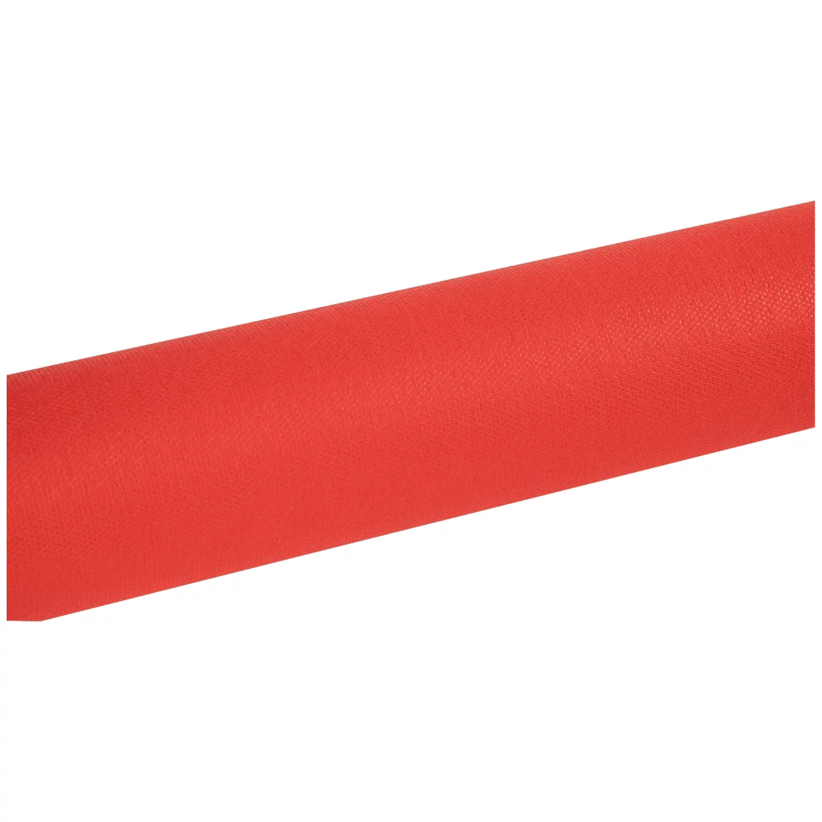 Rood, cilindrisch object, diagonaal in beeld. Oppervlak licht getextureerd.