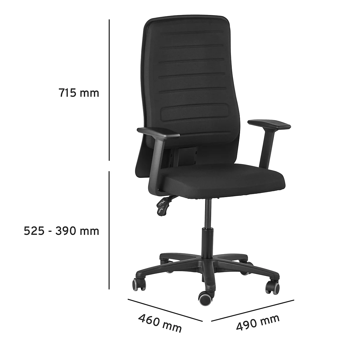 Prosedia Bürostuhl ECCON plus-3, Permanentkontakt, mit Armlehnen, Formschaumrücken mit Lordosenstütze, Flachsitz 