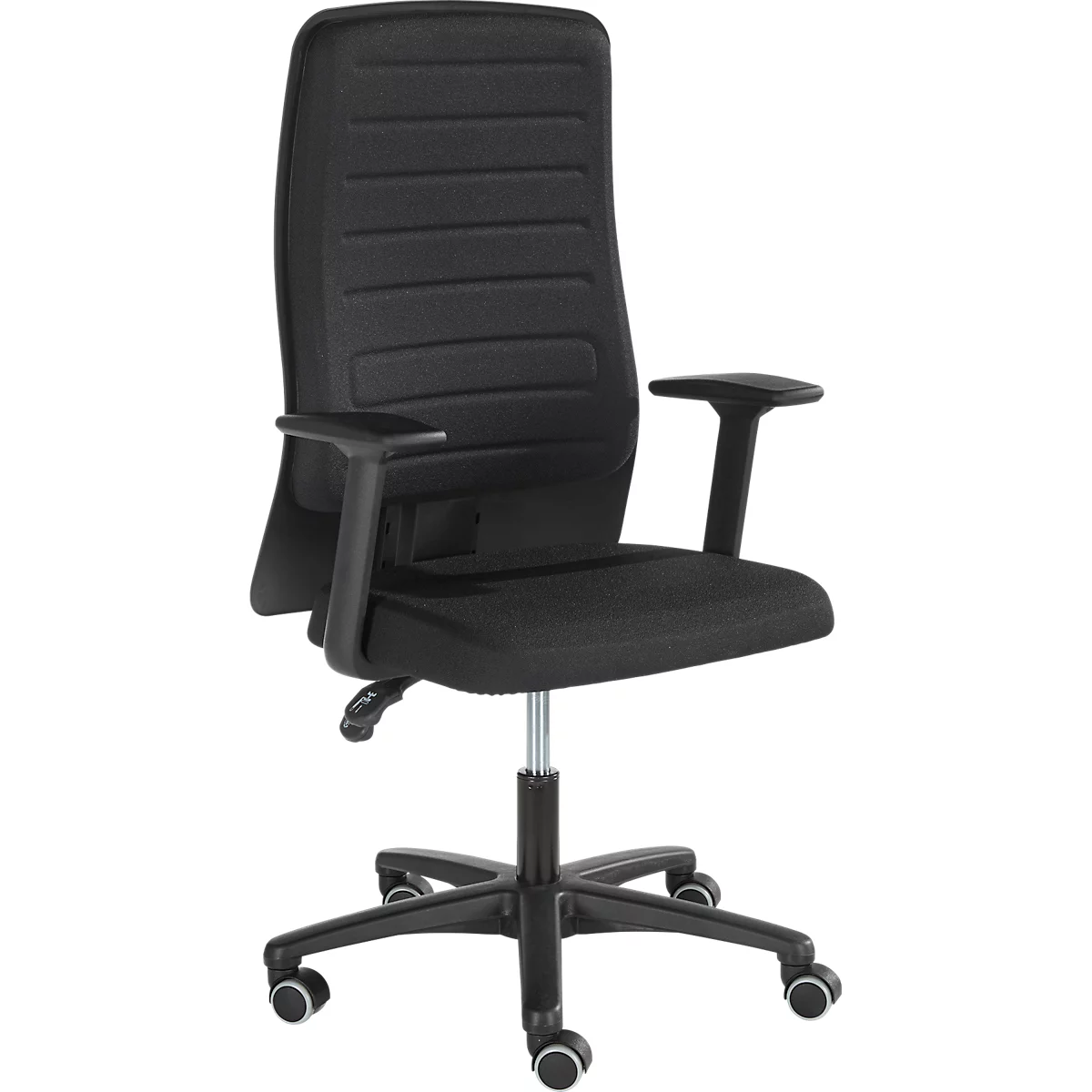 Prosedia Bürostuhl ECCON plus-3, Permanentkontakt, ohne Armlehnen, Rückenlehne gepolstert, mit Lordosenstütze, Flachsitz, schwarz