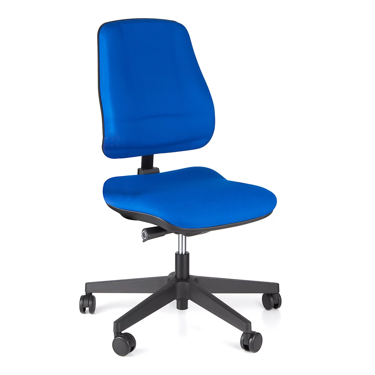 Prosedia bureaustoel LEANOS V ERGO, synchroonmechanisme, zonder armleuningen, ergonomisch gevormde wervelsteun, blauw/zwart