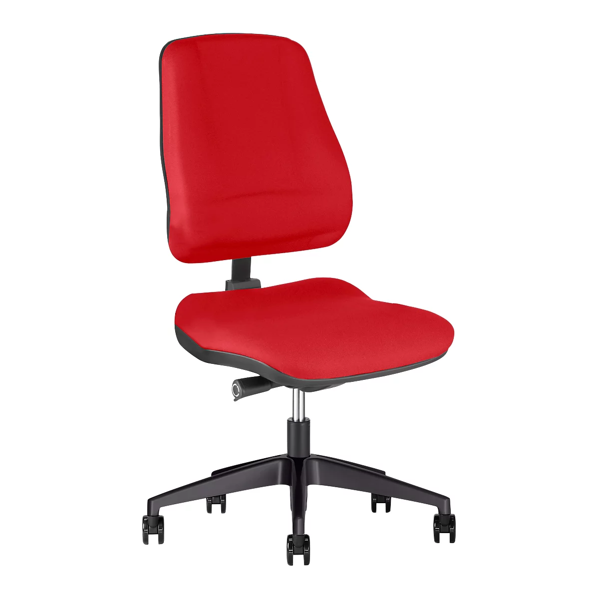 Prosedia bureaustoel LEANOS V ERGO, synchroonmechanisme, zonder armleuningen, ergonomisch gevormde wervelsteun, rood/zwart