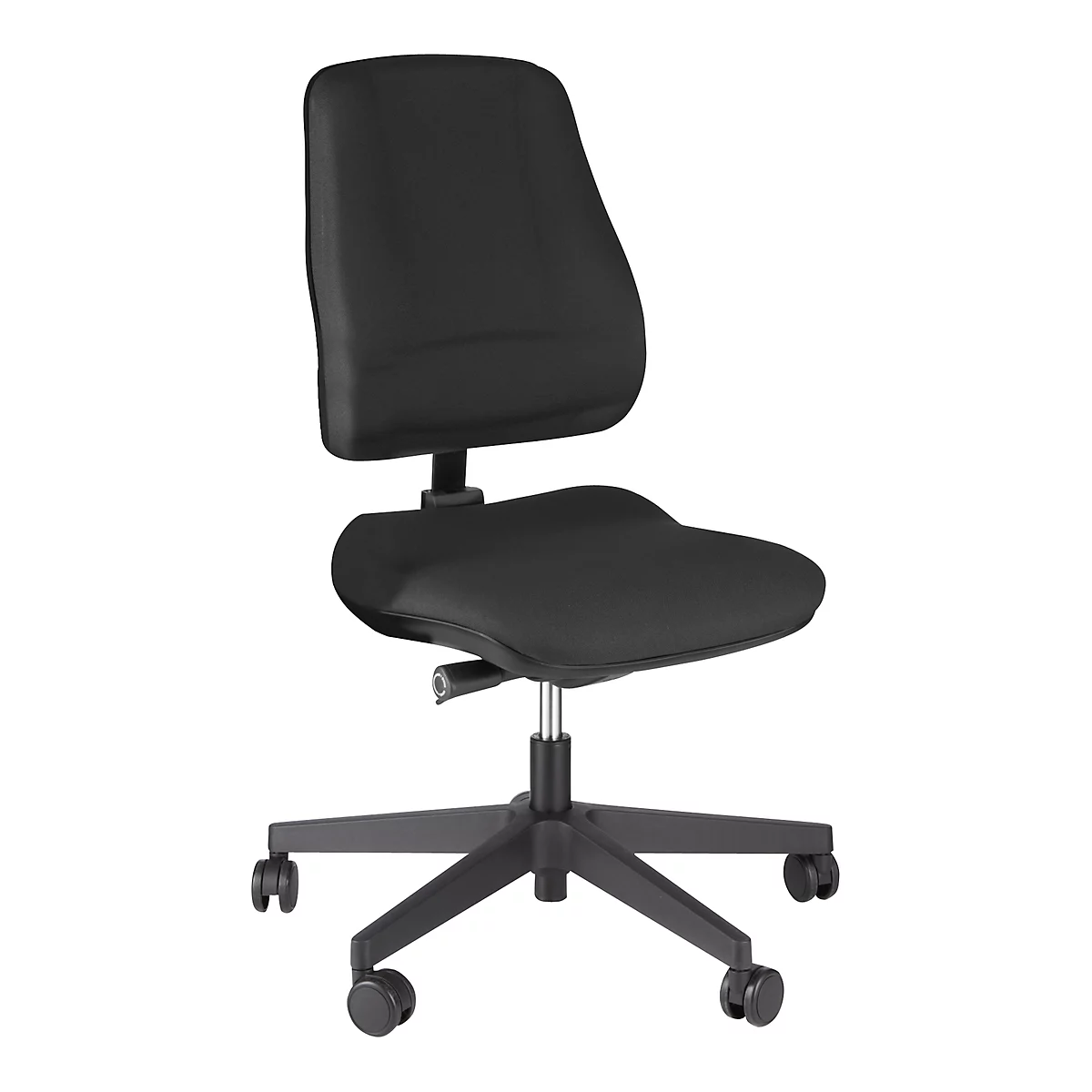 Prosedia bureaustoel LEANOS V ERGO, synchroonmechanisme, zonder armleuningen, ergonomisch gevormde wervelsteun, zwart/zwart