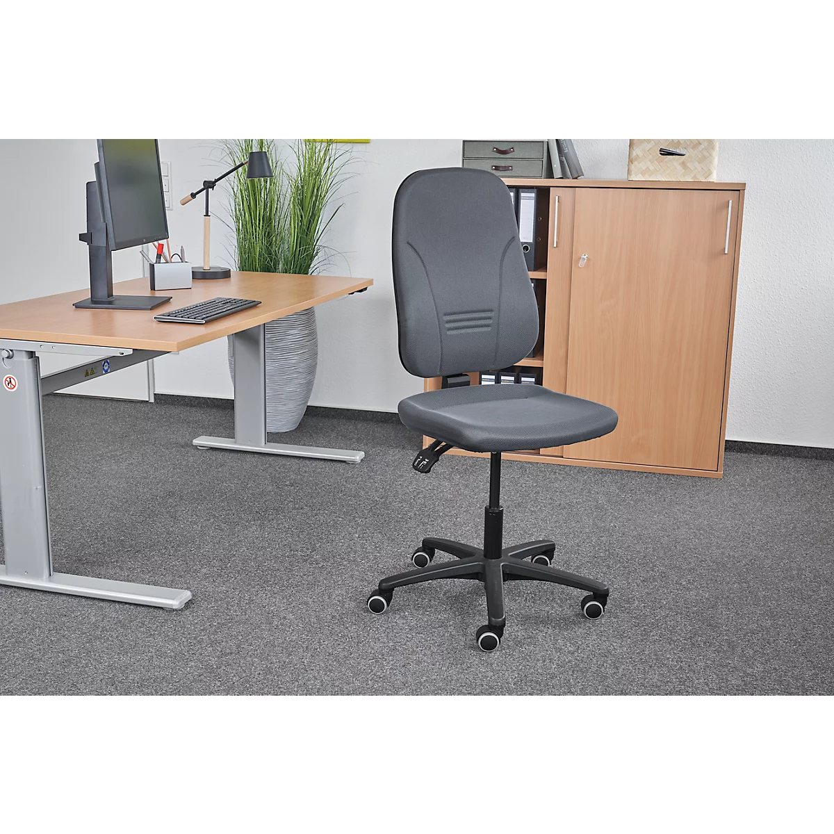 Prosedia bureaustoel YOUNICO plus 3, permanent contact, zonder armleuningen, 3D-rugleuning, antraciet