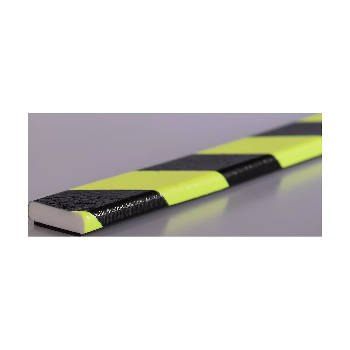 Protección de superficies tipo F, pieza de 1 m, amarillo/negro, fluorescente de día, magnético