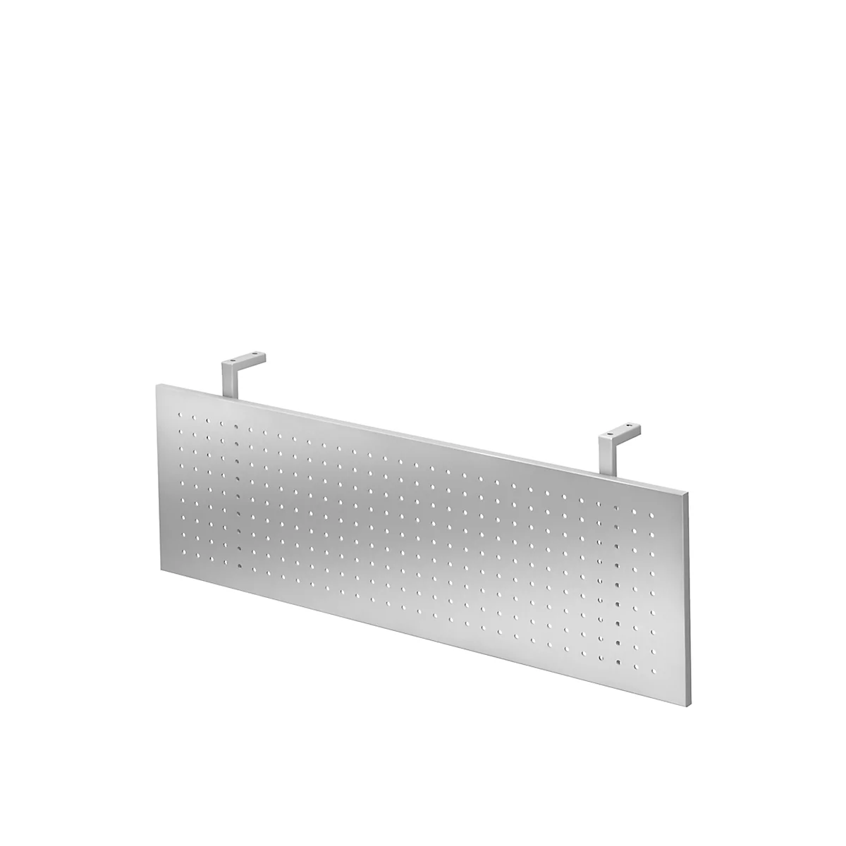 Protection visuelle JENA, métal, perforé, l. 800 x P 800 mm, laqué à chaud argenté