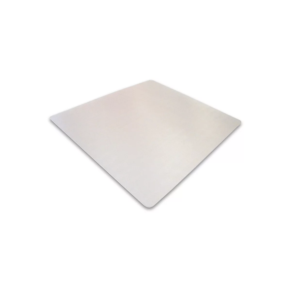 White, square desk mat, slightly angled.