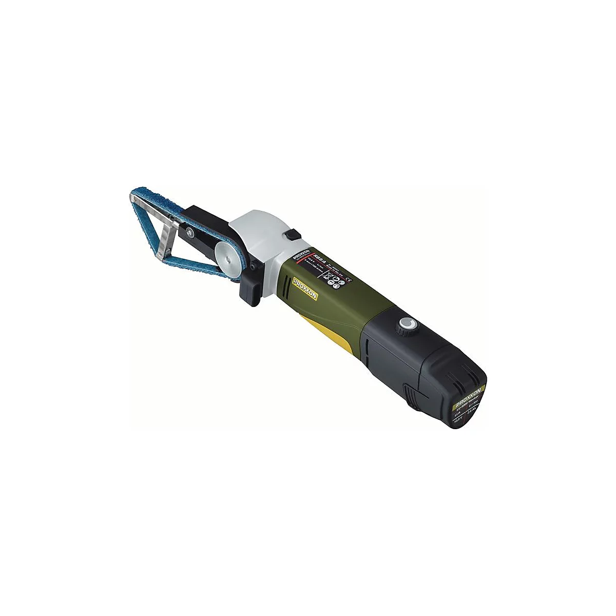 PROXXON Akku-Rohrbandschleifer RBS/A 29830, 10,8 V 2,6 Ah, Band 10x330 mm, Drehzahlregelung, abwinkelbarer Schleifarm