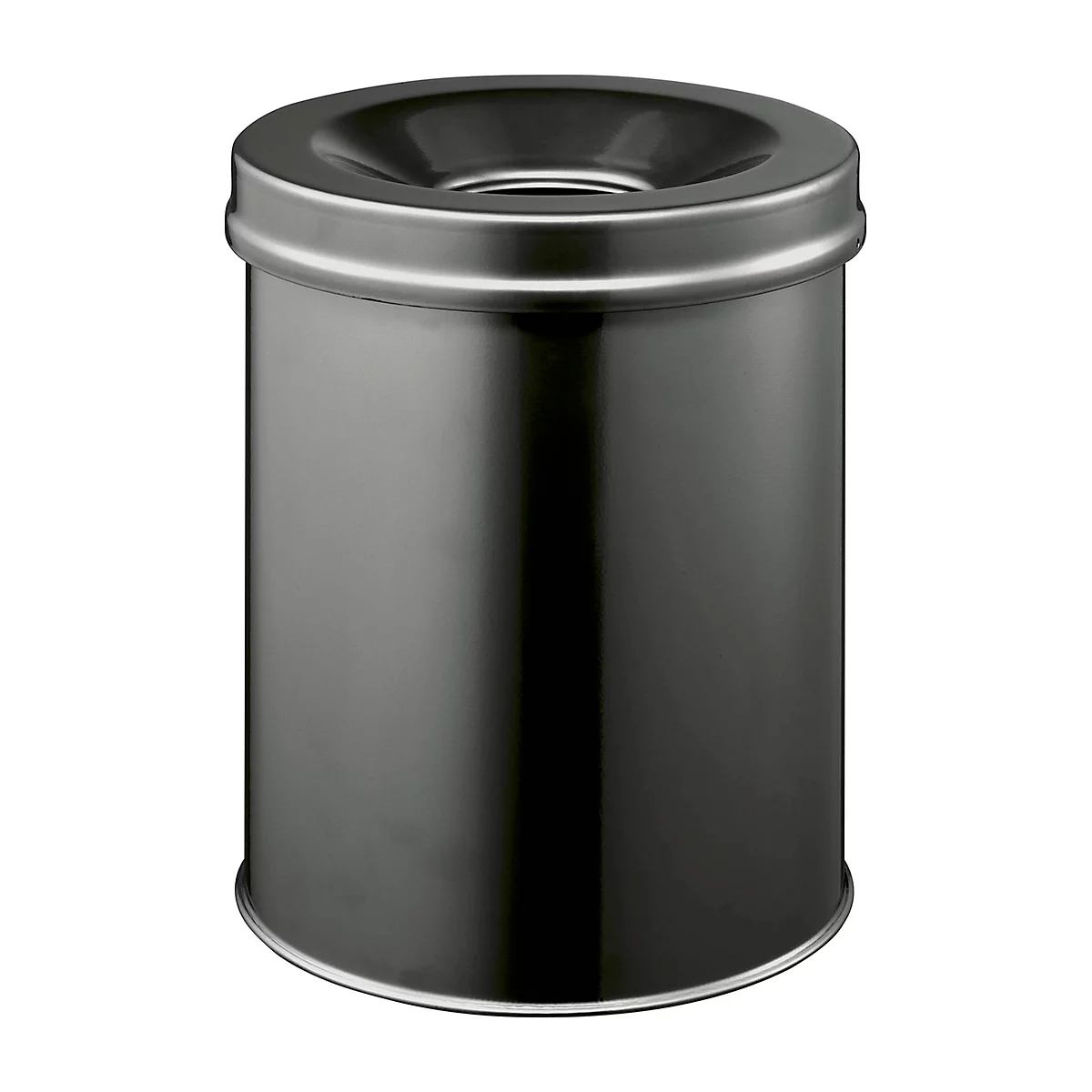 Prullenbak SAFE, zelfblussend,15 liter, Ø 260 x H 357 mm, zwart