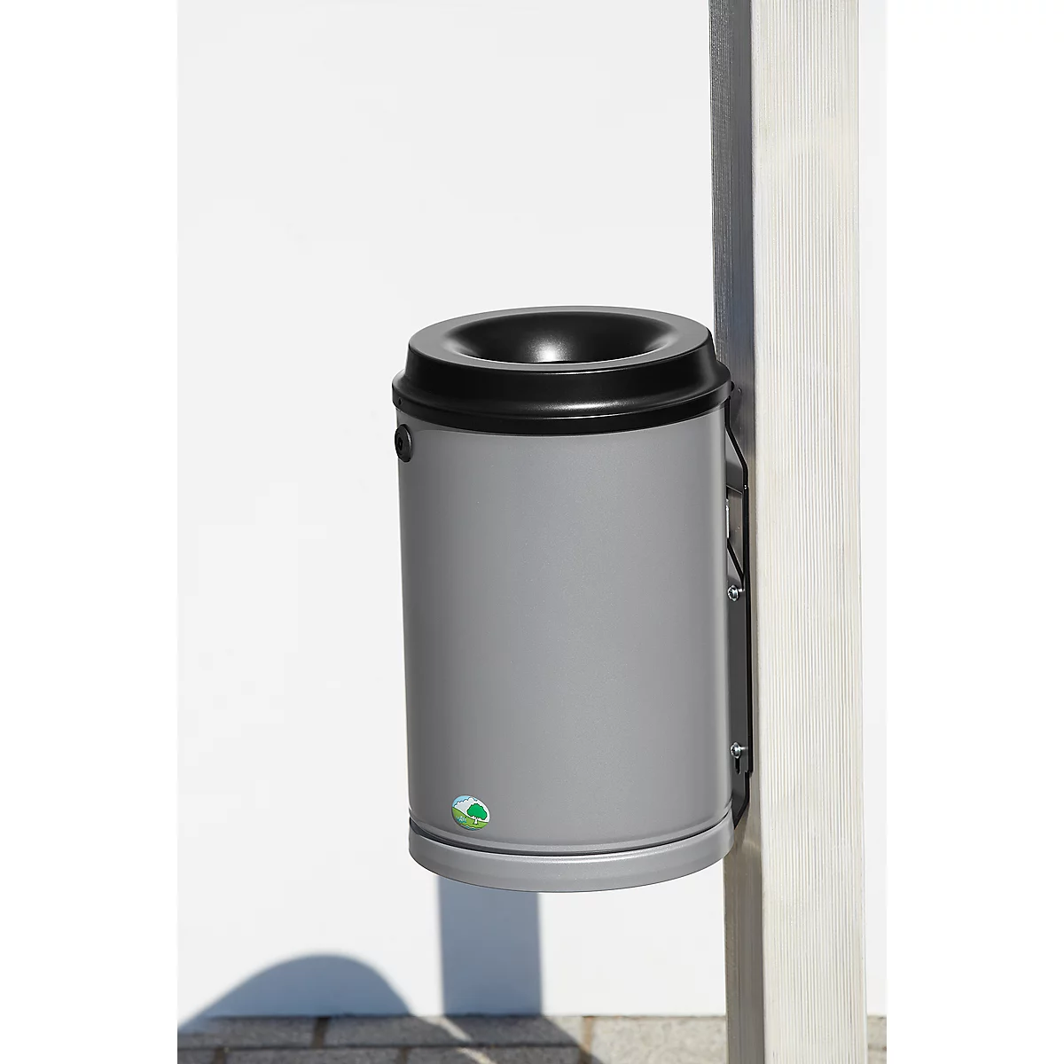 Prullenmand - gegalvaniseerd staal - 24 L - met wandbevestiging - afsluitbaar - zilver