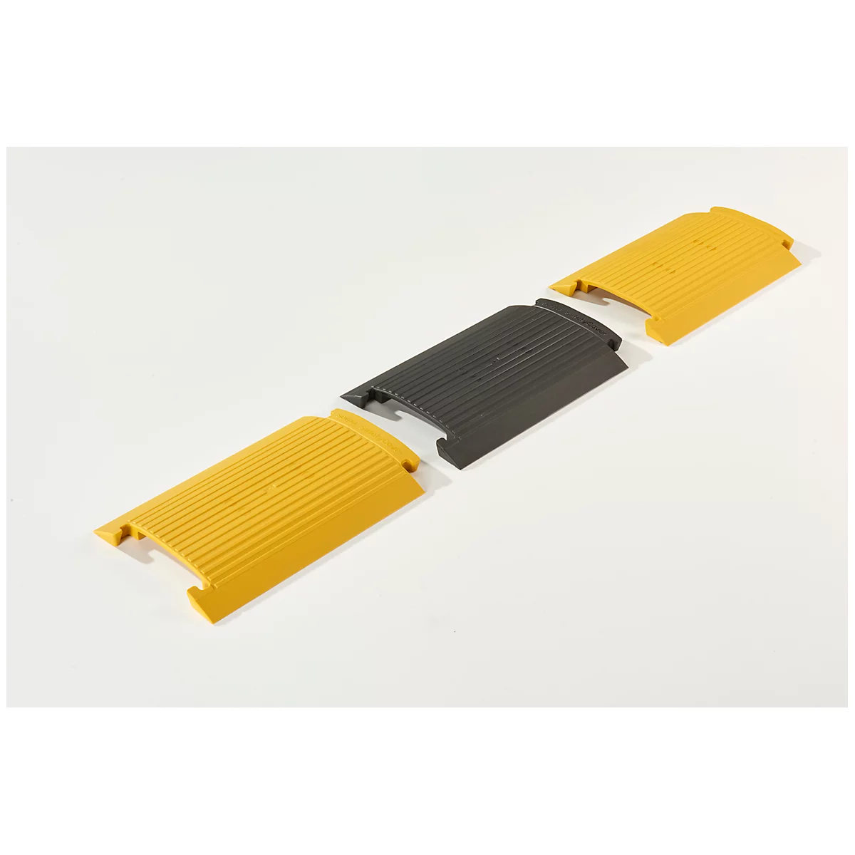 Puente pasacables Serpa SafetyCover, sistema modular, gran estabilidad, juego de 3, amarillo/negro/amarillo