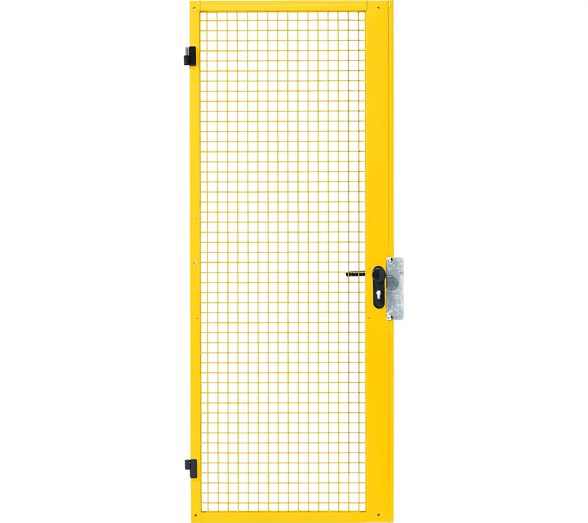 Puerta batiente de una hoja, para sistema de paredes separadoras, bisagra de puerta derecha/izquierda, An 1000 x Al 2070 mm, con cerradura antipánico, amarillo
