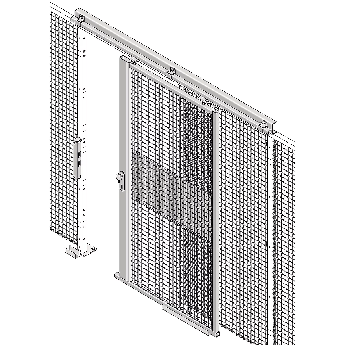 Puerta corredera, para sistema de paredes separadoras, An 1110 x Al 2110 mm, plateado claro