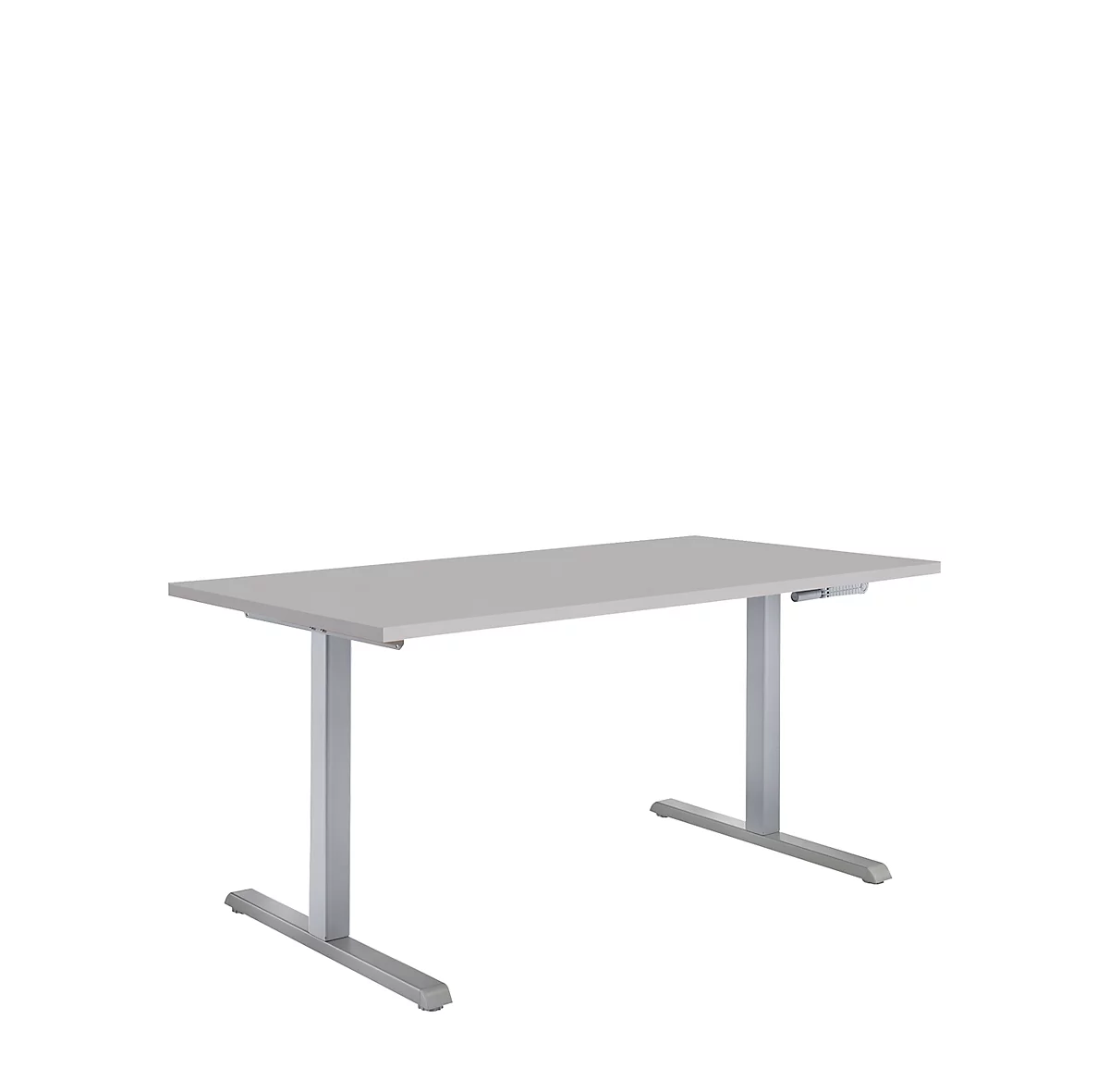 Puesto para trabajo sentado/de pie, mesa de manivela Multiflex, ajustable en altura, An 1200 mm, gris lum./alu. bl.