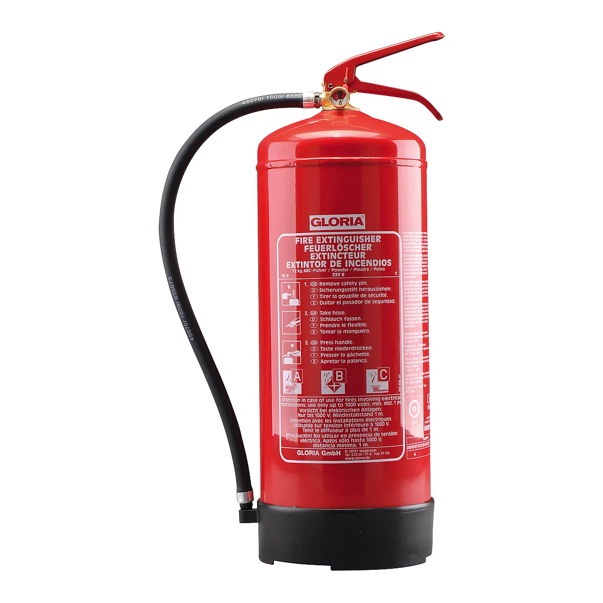 Pulverfeuerlöscher PD12 GA, 12 kg